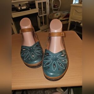 PIKOLINOS Super Cute Jade Sandals Clogs Platforms W/Cutouts 7.5-8/38 Pre-owned!